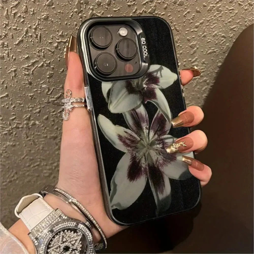 Painted Lily Flower iPhone Case – Hard Cover