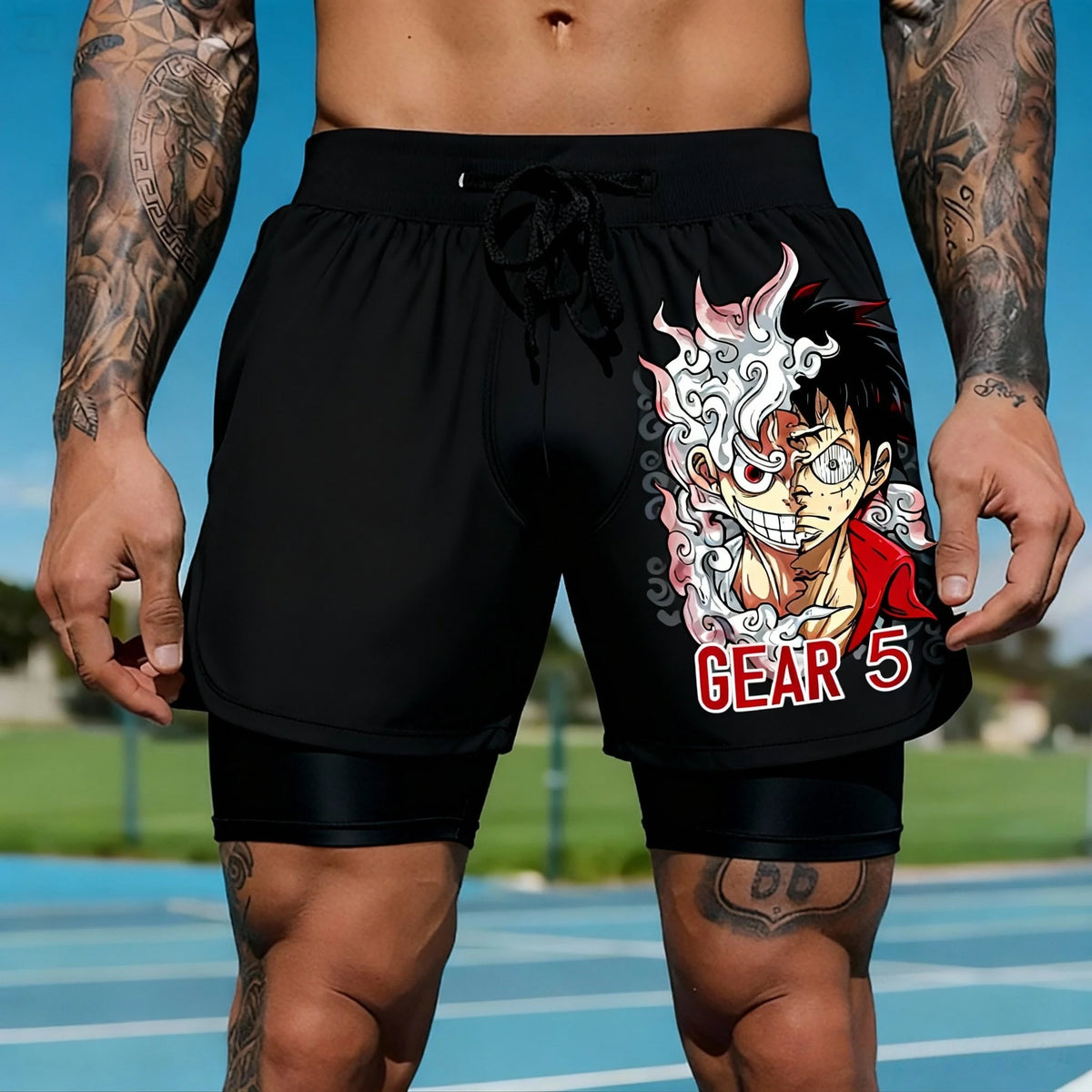 Portgas D. Ace Double-Layer Athletic Shorts – One Piece