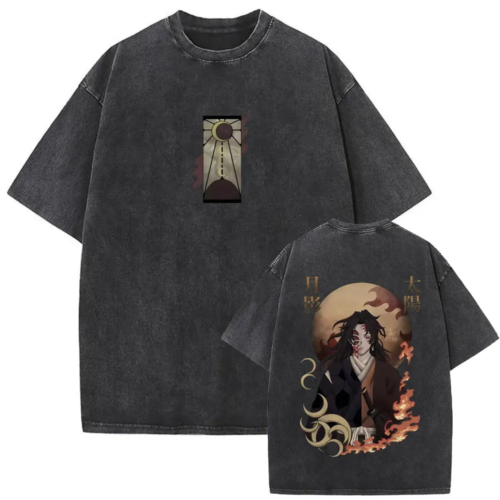 Demon Slayer Vintage Graphic T-Shirt – Oversized Anime Streetwear