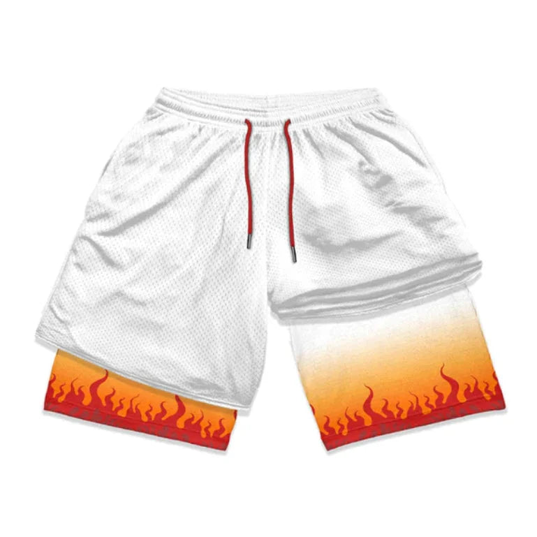 Demon Slayer Symbols Double-Layer Gym Shorts