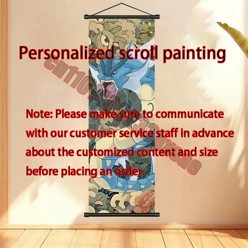 Pokémon Scroll Poster – Gengar, Eevee & Pikachu Wall Art