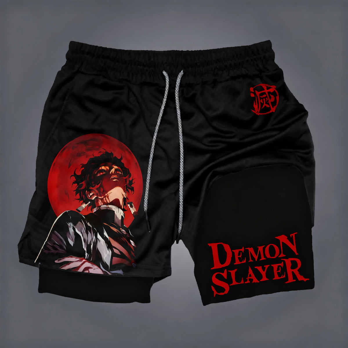 Demon Slayer Double-Layer Athletic Shorts