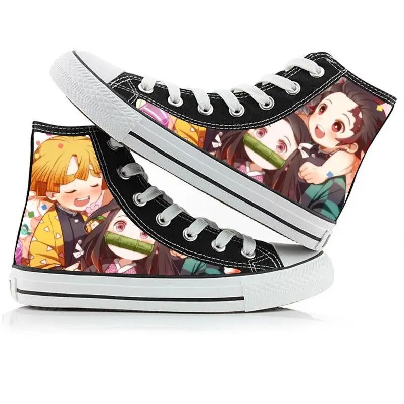 Demon Slayer High-Top Sneakers – Hand-Painted Anime Shoes