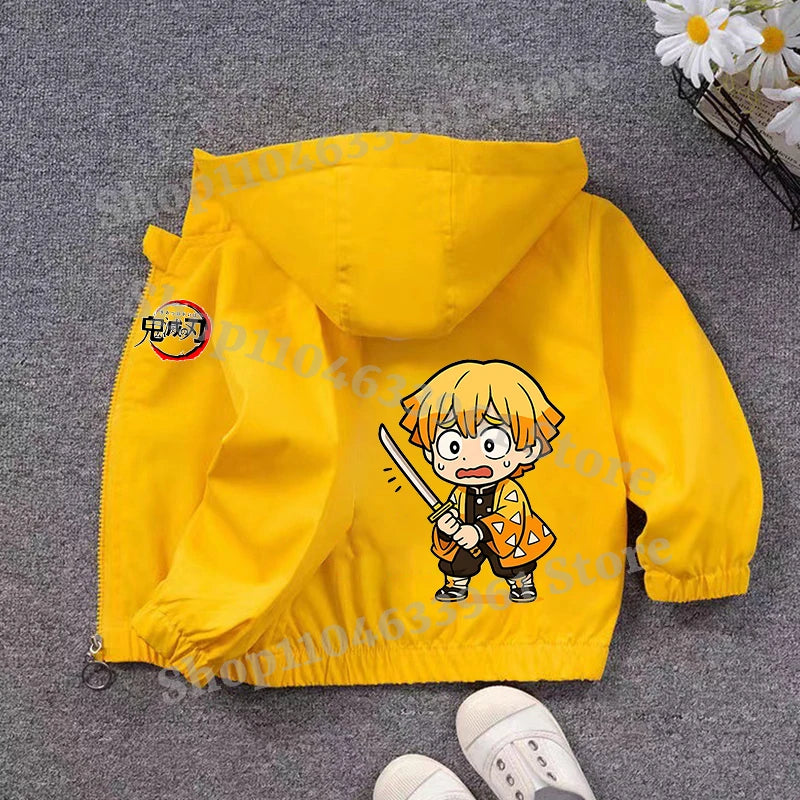 Demon Slayer Kids Windbreaker – Anime Sweatshirt Jacket
