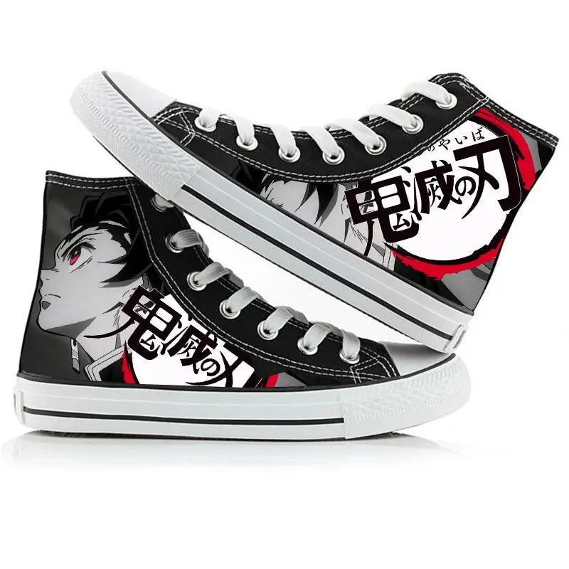 Demon Slayer High-Top Sneakers – Hand-Painted Anime Shoes