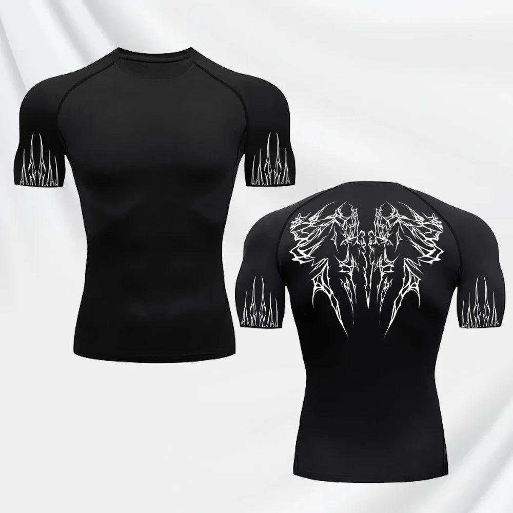 Gothic Print Gym T-Shirt – Quick Dry Sport Tee