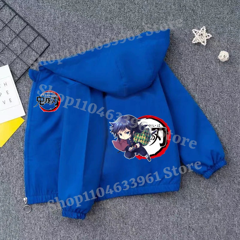 Demon Slayer Kids Windbreaker – Anime Sweatshirt Jacket