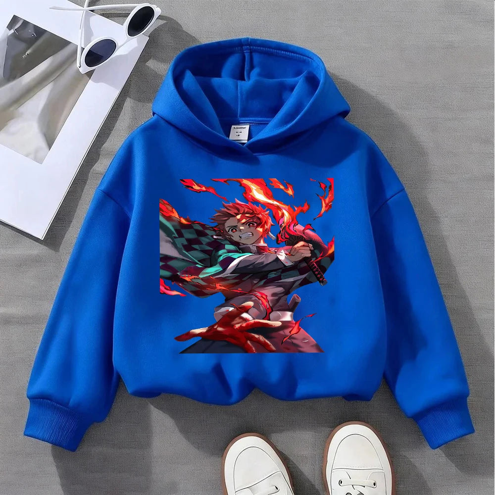 Tanjiro Flame Kids Hoodie – Demon Slayer Anime Pullover