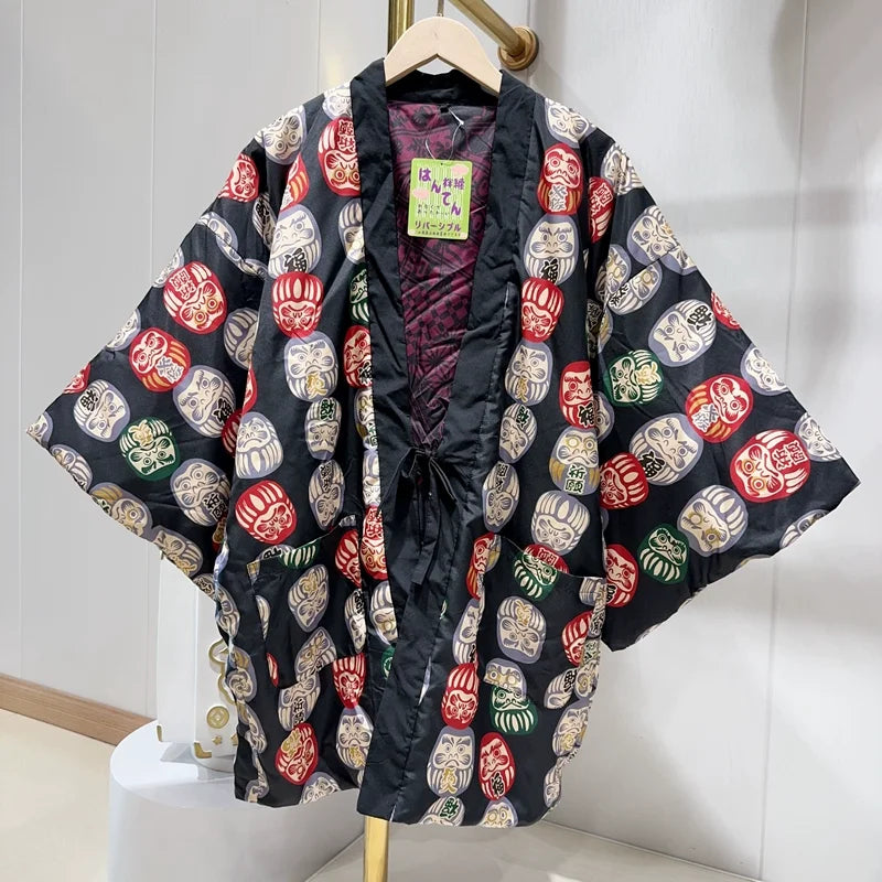 Japanese Hanten Winter Coat – Traditional Kimono Jacket