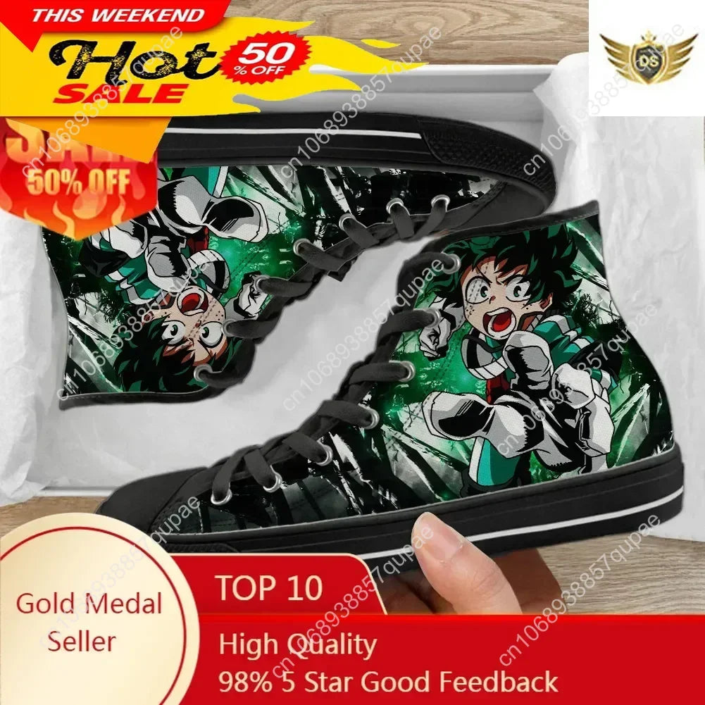 Izuku Midoriya High-Top Canvas Shoes – My Hero Academia