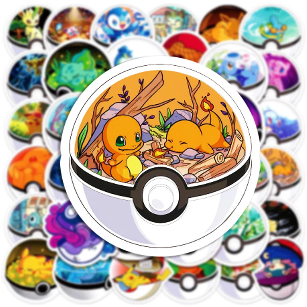 Pikachu Poké Ball Sticker Pack – Anime Decals
