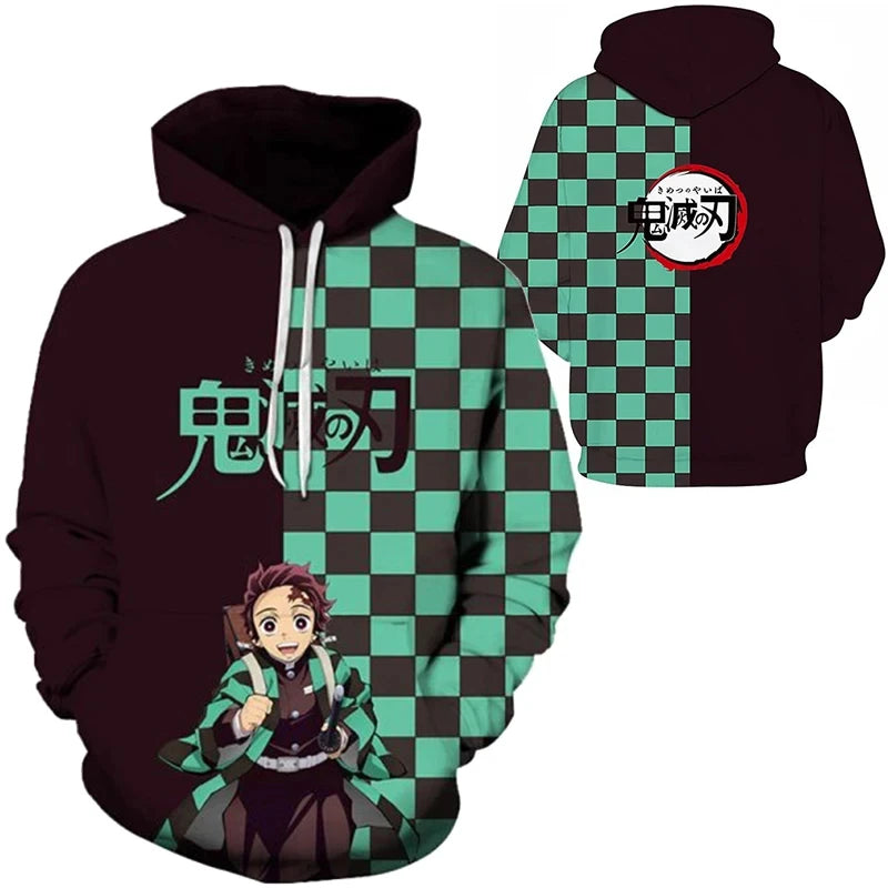 Anime 3D Print Oversized Hoodie – Y2K Pullover