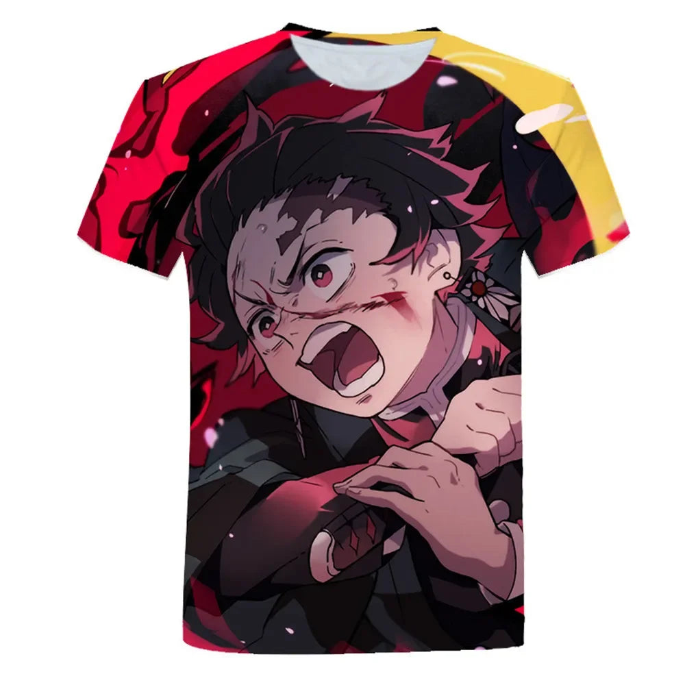 Demon Slayer 3D Print T-Shirt – Harajuku Anime Tee