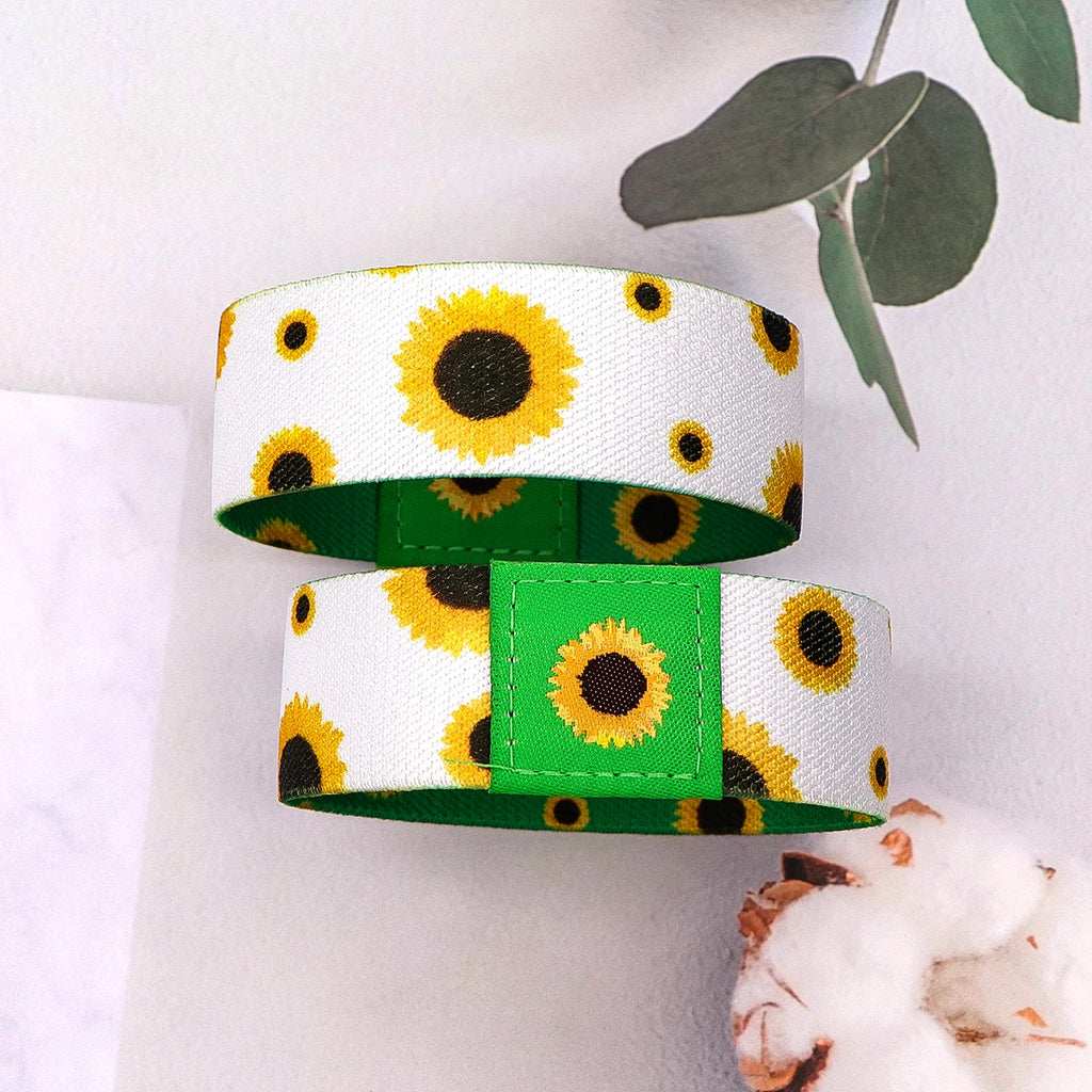 Sunflower Art Waves Wristband Bracelet