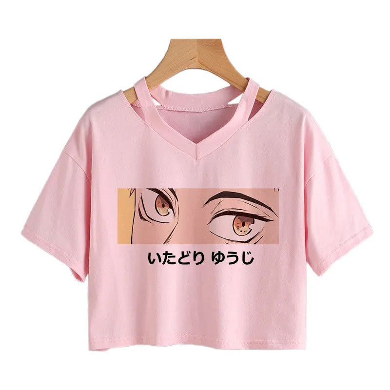 Anime Graphic Crop Top – Harajuku Y2K Tee