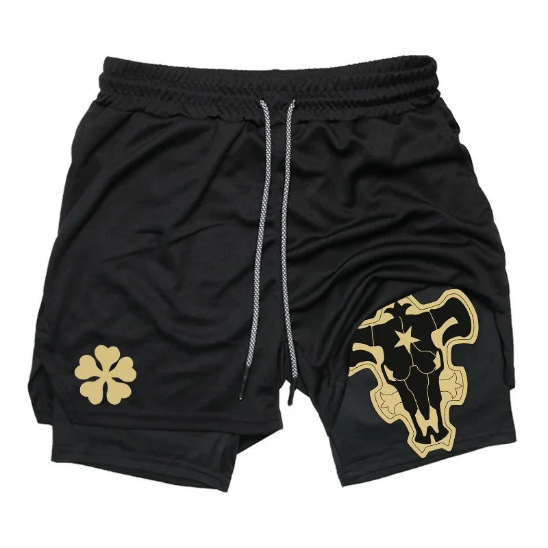 Anime Print 2-in-1 Running Shorts – Quick Dry