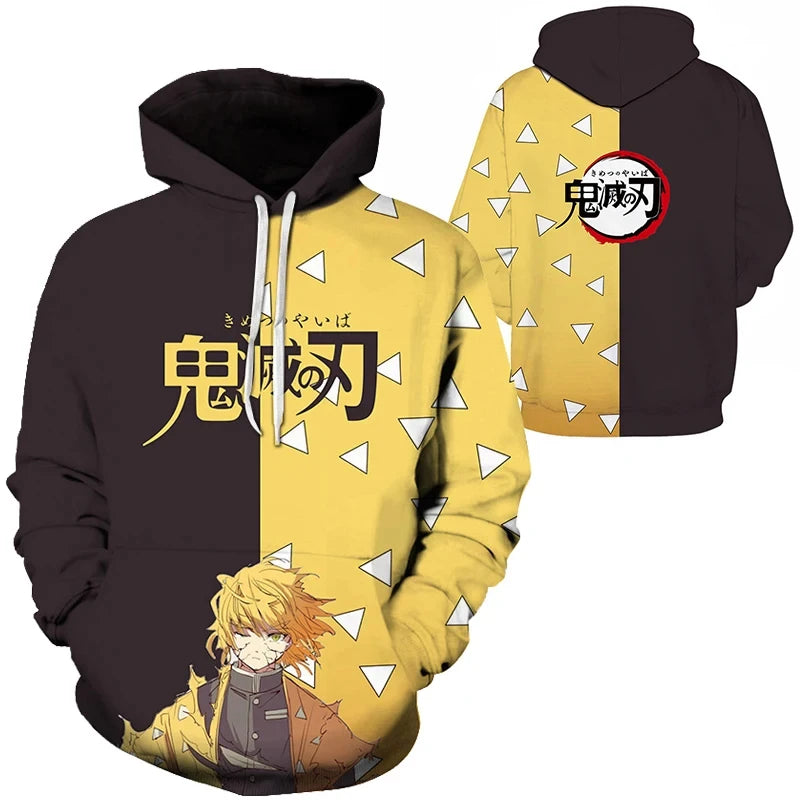 Anime 3D Print Oversized Hoodie – Y2K Pullover