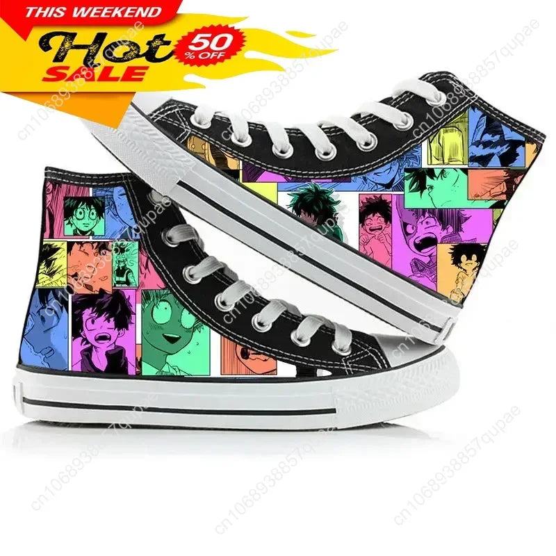 Izuku Midoriya High-Top Canvas Shoes – My Hero Academia