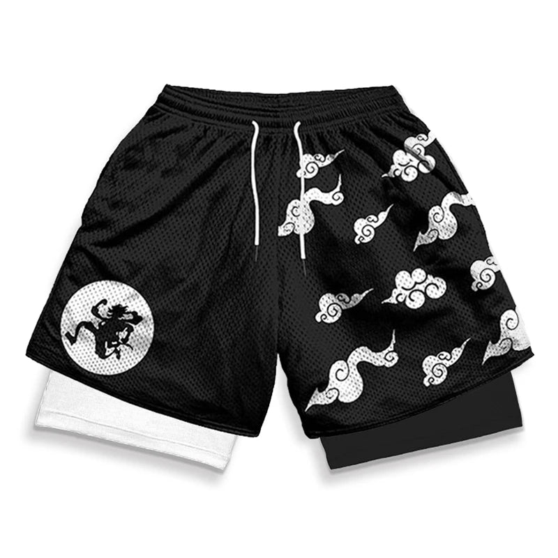 Anime 3D Print 2-in-1 Gym Shorts
