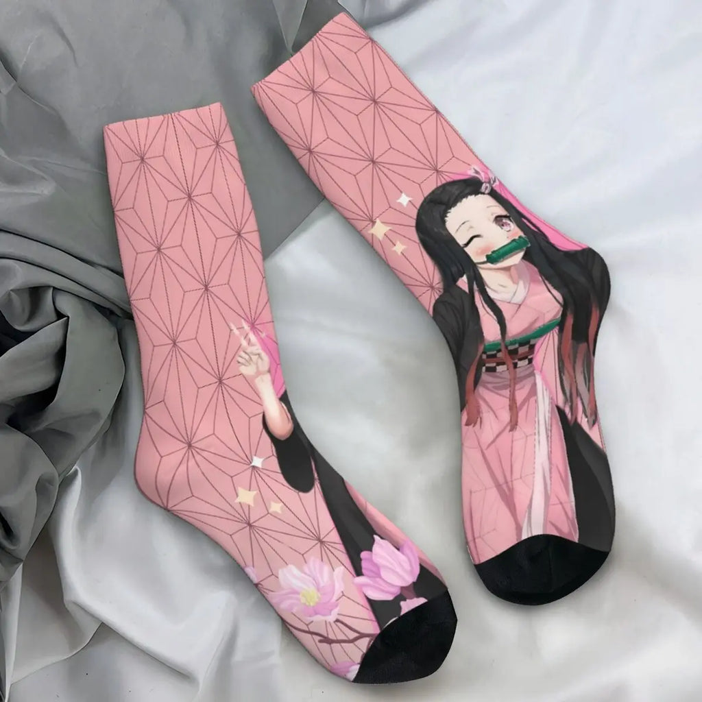 Demon Slayer Anime Crew Socks – Retro Pattern