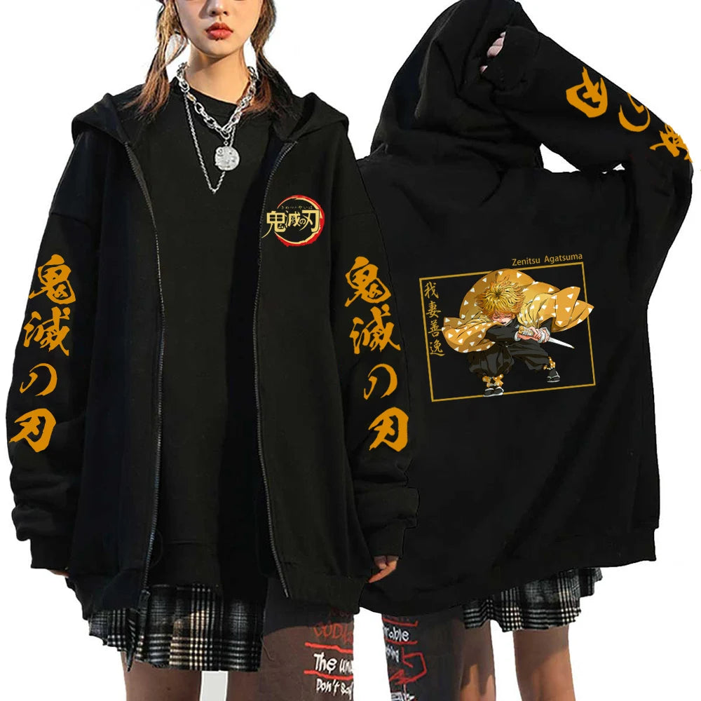 Demon Slayer Women's Hoodie – Y2K Anime Sweatshirt