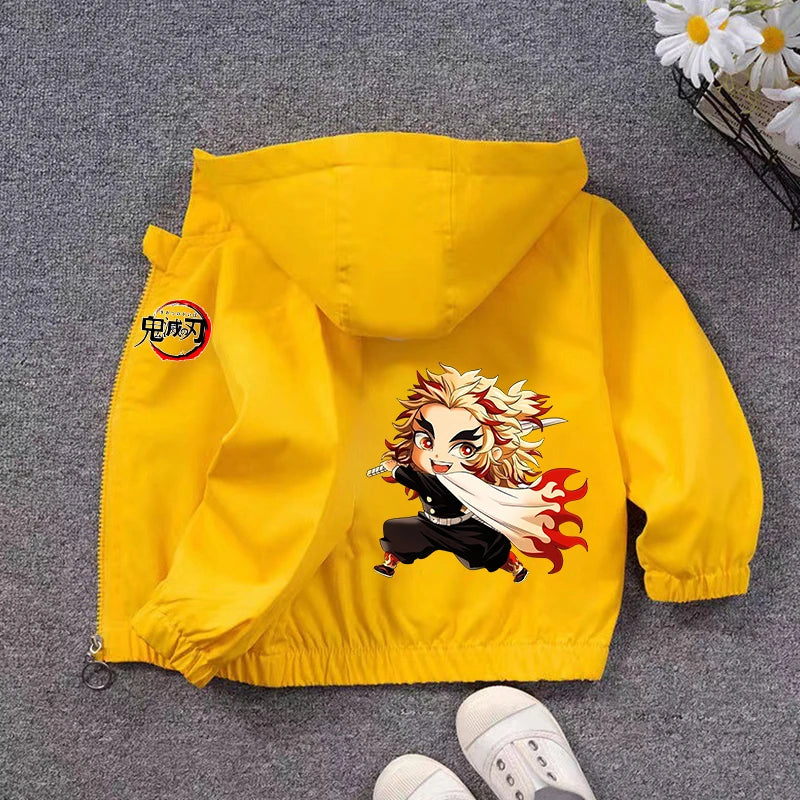 Demon Slayer Kids Windbreaker – Anime Sweatshirt Jacket