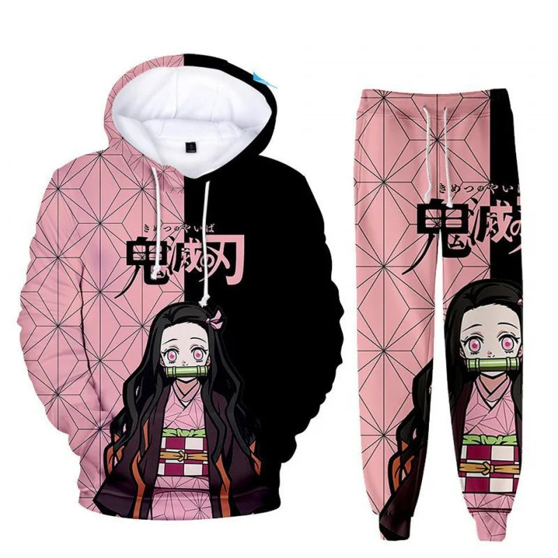 Demon Slayer Tracksuit Set – Anime Hoodie & Pants