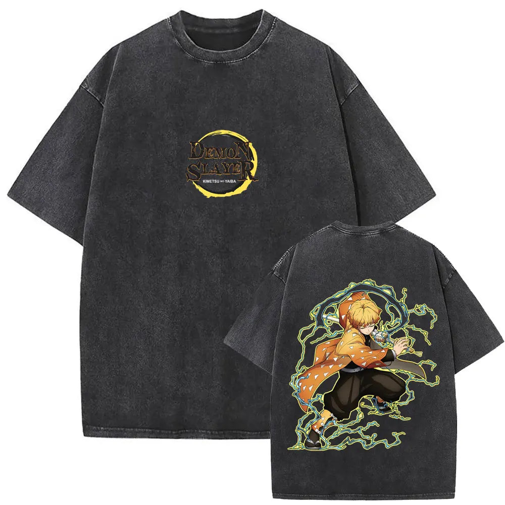Demon Slayer Vintage Graphic T-Shirt – Oversized Anime Streetwear