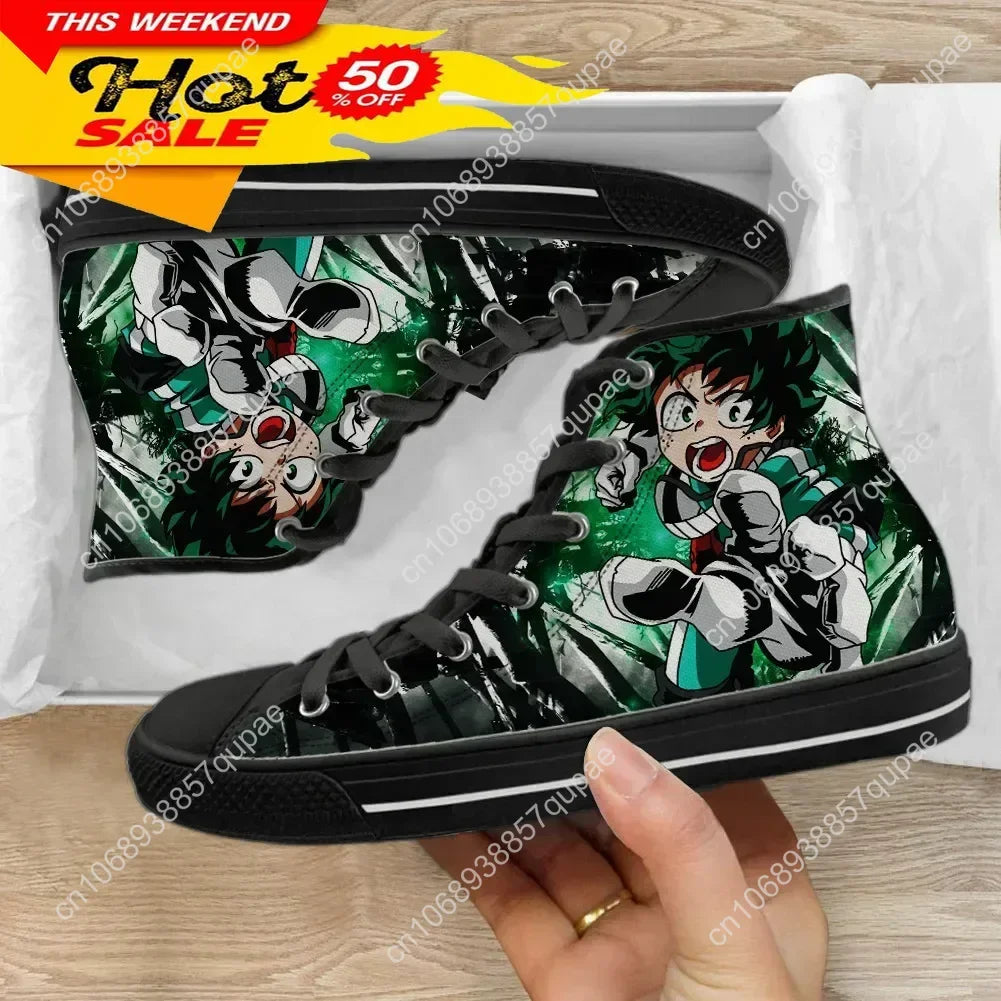 Izuku Midoriya High-Top Canvas Shoes – My Hero Academia