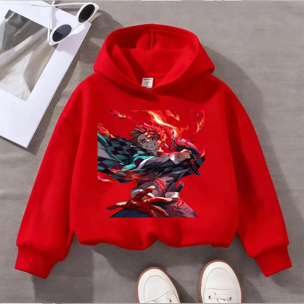 Tanjiro Flame Kids Hoodie – Demon Slayer Anime Pullover