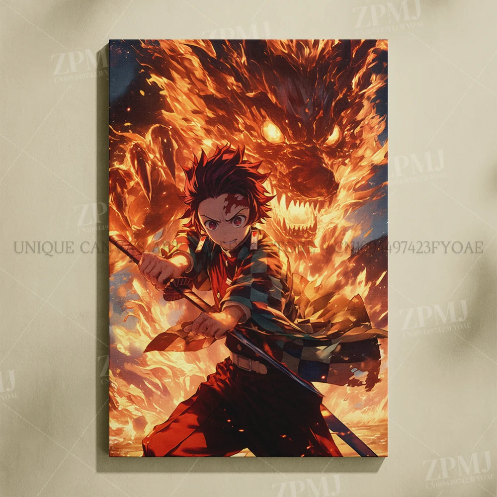 Demon Slayer Poster Art – Anime Canvas Wall Print
