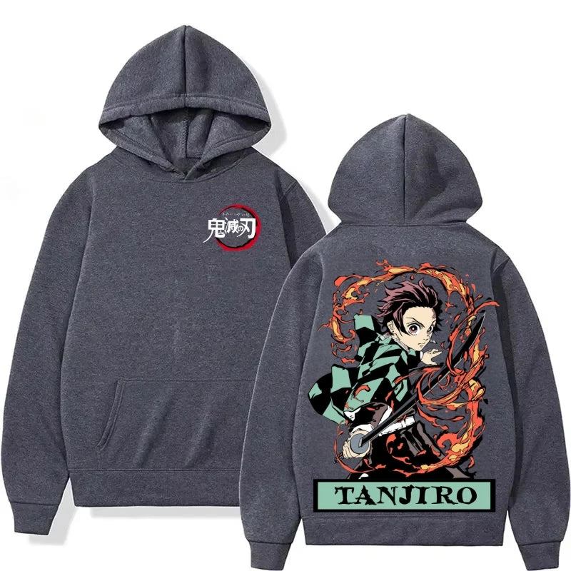 Demon Slayer Multi-Color Plush Hoodie – Oversized Anime
