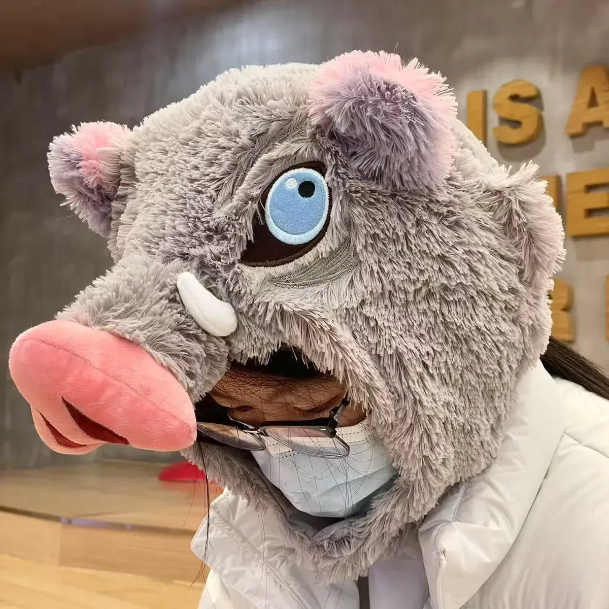 Inosuke Boar Head Plush Hat – Demon Slayer Cosplay Prop