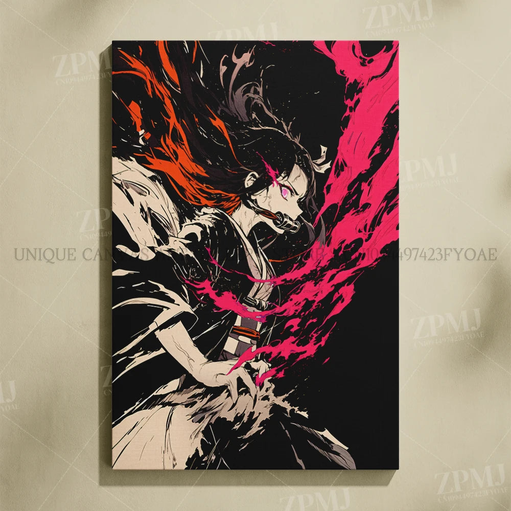 Demon Slayer Poster Art – Anime Canvas Wall Print