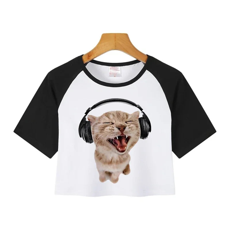 Anime Graphic Crop Top – Y2K Harajuku Tee