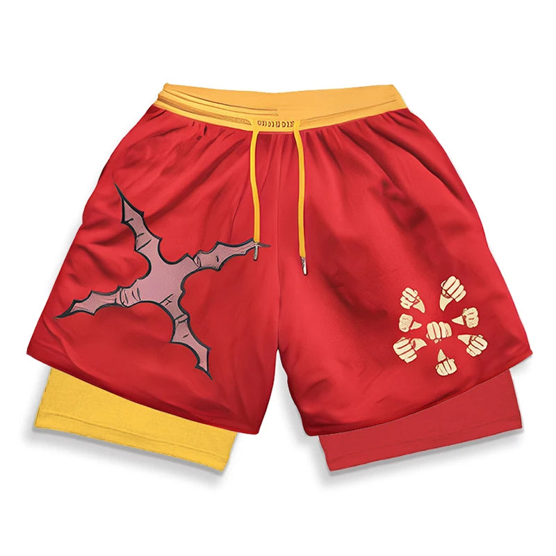 Anime 3D Print 2-in-1 Gym Shorts