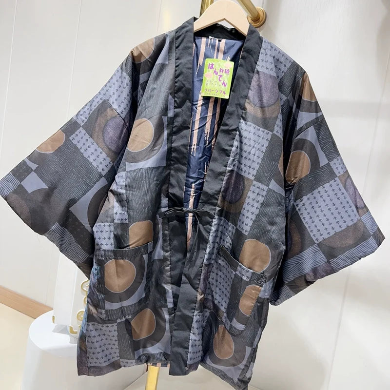 Japanese Hanten Winter Coat – Traditional Kimono Jacket