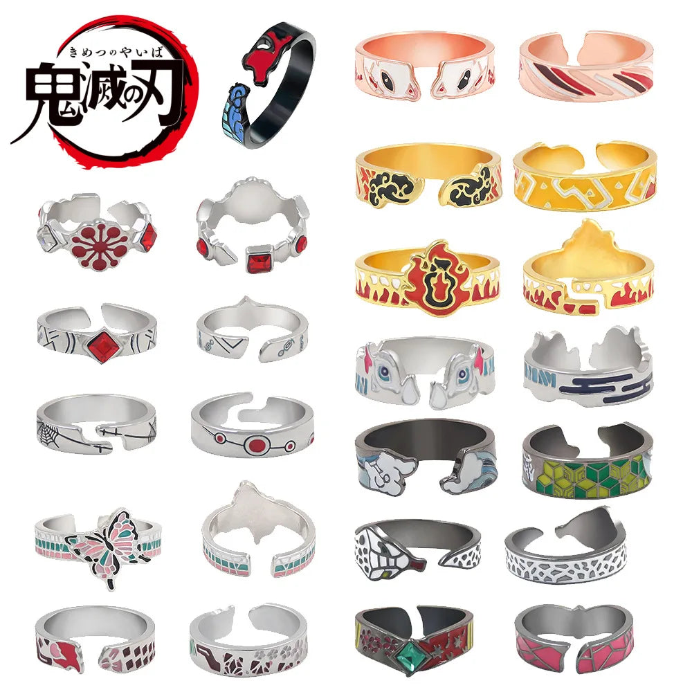 Demon Slayer Character Rings – Anime Adjustable Jewelry