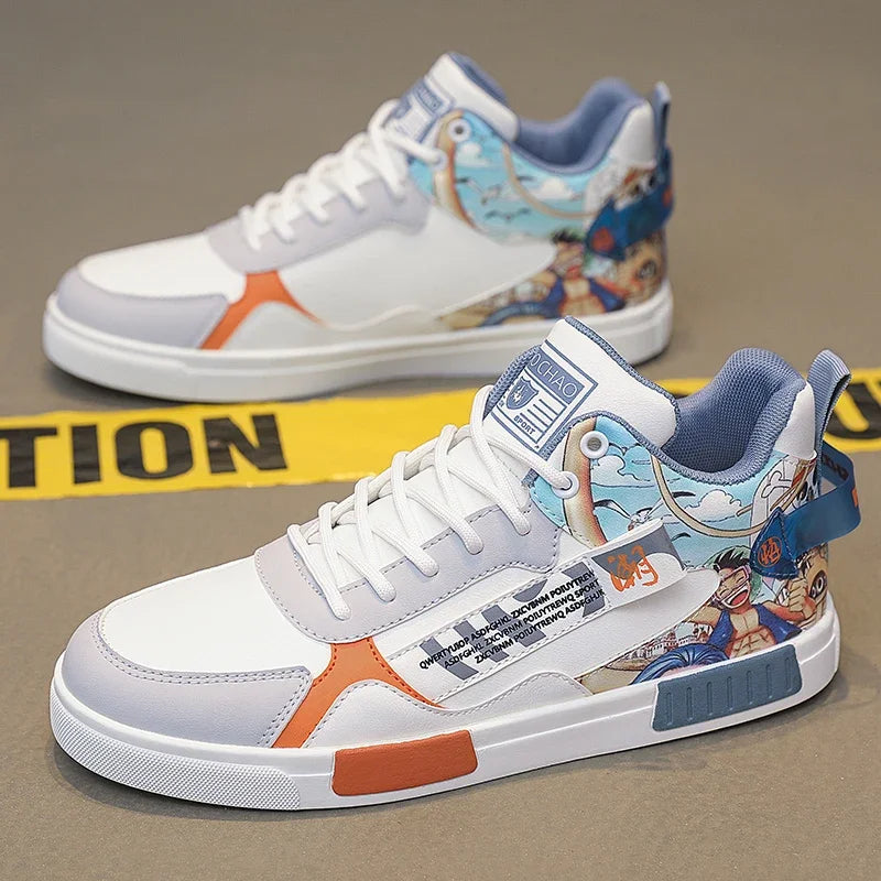 Anime High-Top Sneakers – Men's Casual Shoes