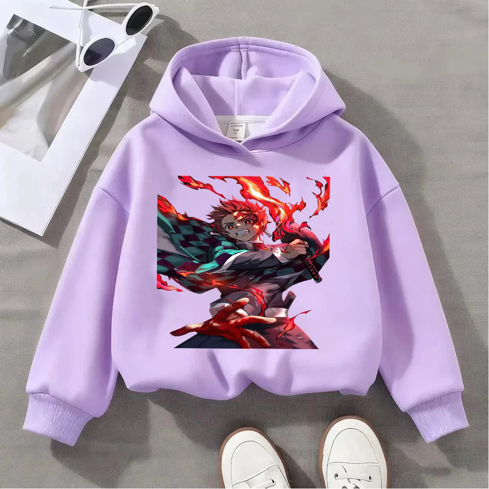 Tanjiro Flame Kids Hoodie – Demon Slayer Anime Pullover