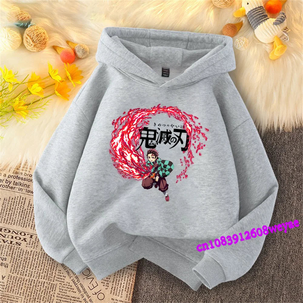 Demon Slayer Kids Hoodie – Anime Print Sweatshirt