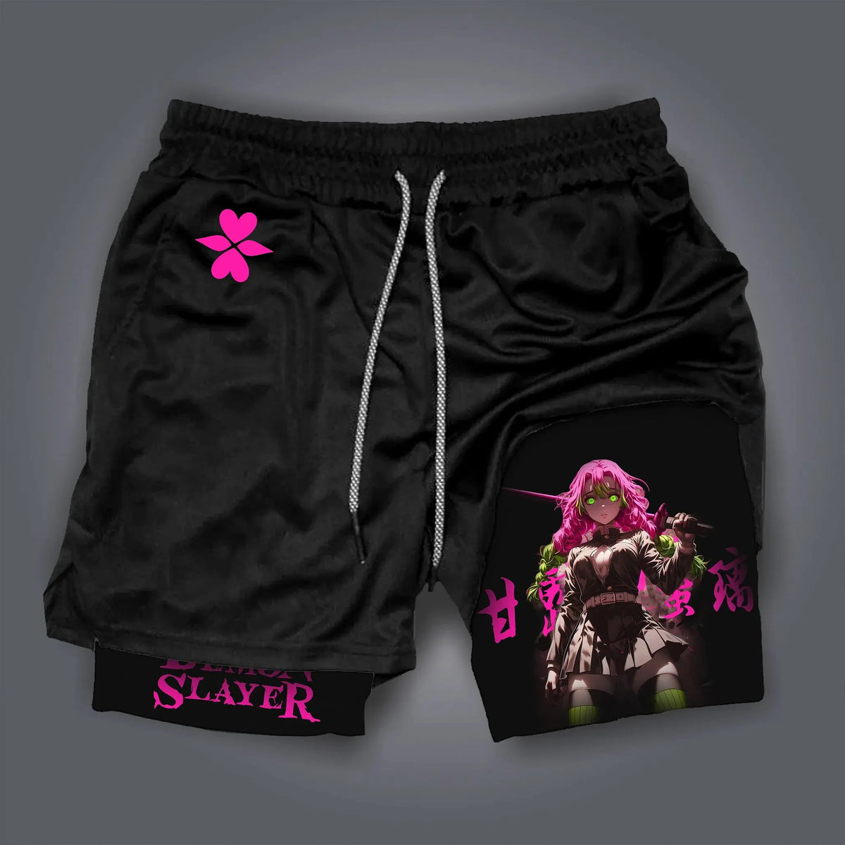 Demon Slayer Double-Layer Gym Shorts – Anime Print