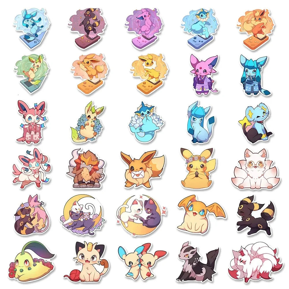 Kawaii Pokémon Sticker Pack – Aesthetic Cartoon Decals