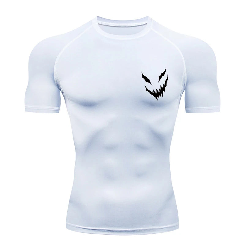 Bull Print Compression Gym Shirt – Quick Dry