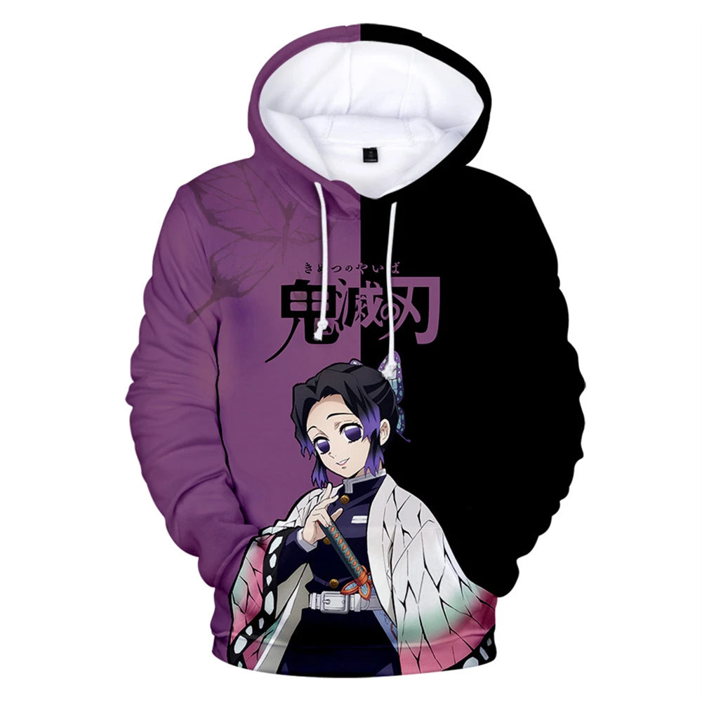 Anime 3D Print Oversized Hoodie – Y2K Pullover