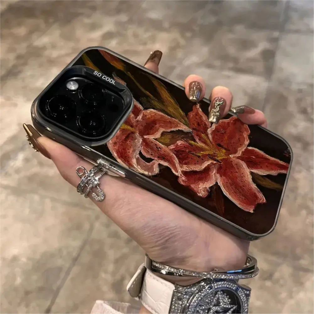 Painted Lily Flower iPhone Case – Hard Cover