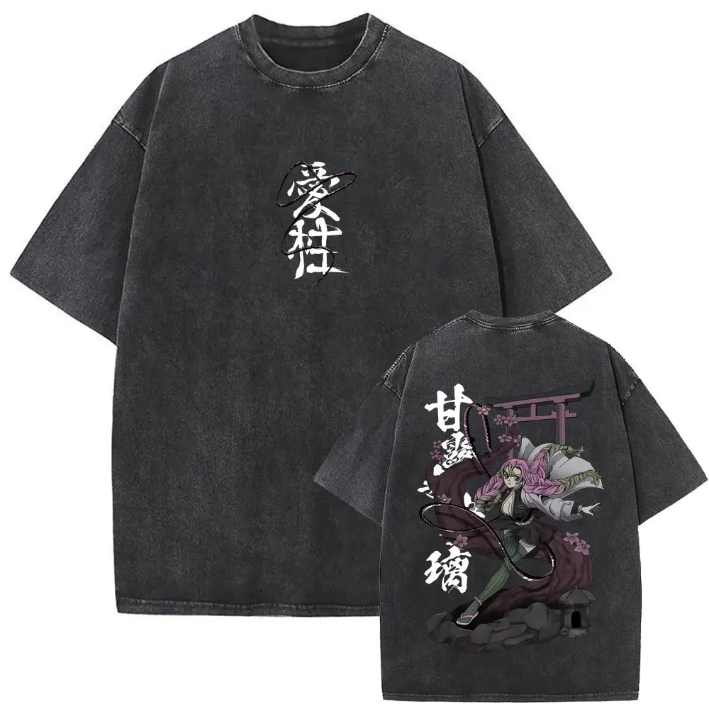Demon Slayer Vintage Graphic T-Shirt – Oversized Anime Streetwear