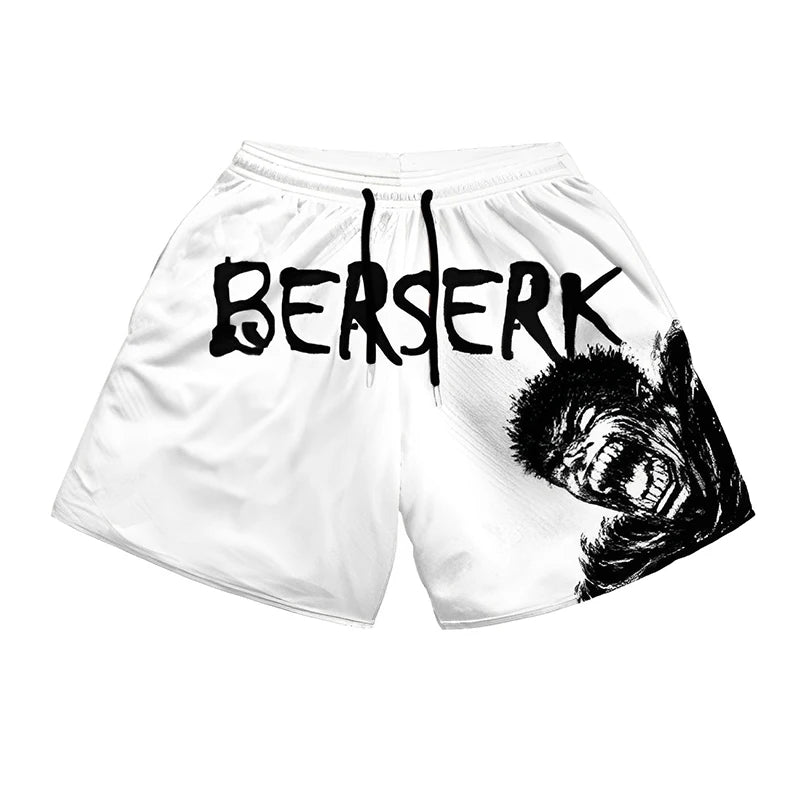 Anime 3D Print Gym Shorts with Pockets