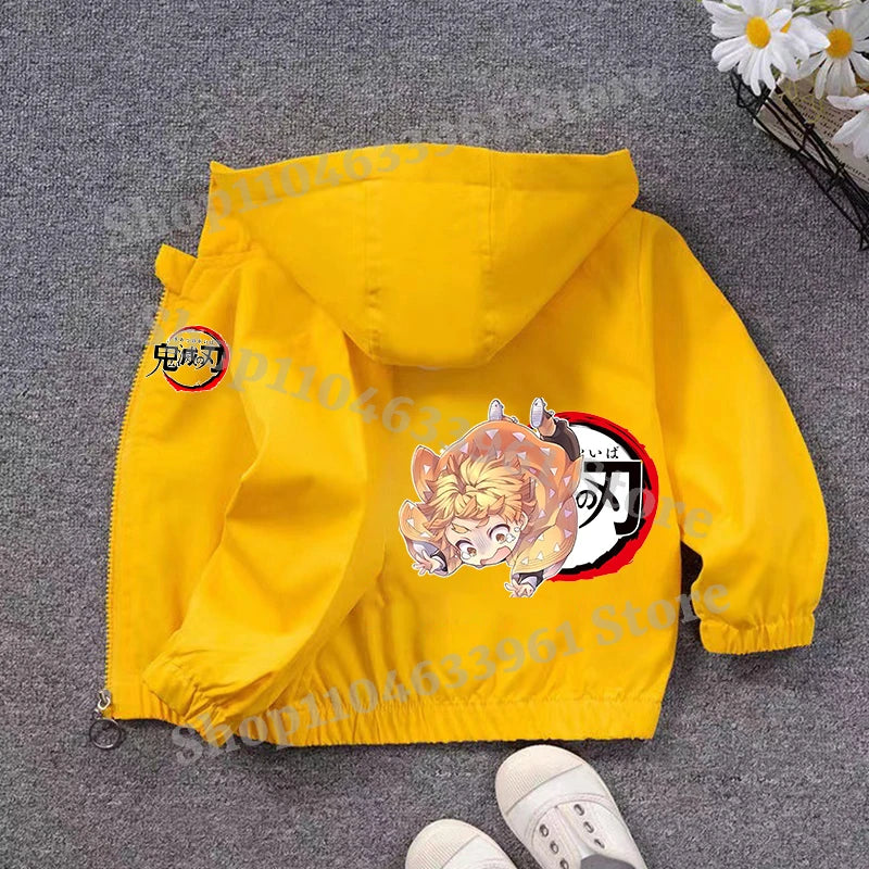 Demon Slayer Kids Windbreaker – Anime Sweatshirt Jacket