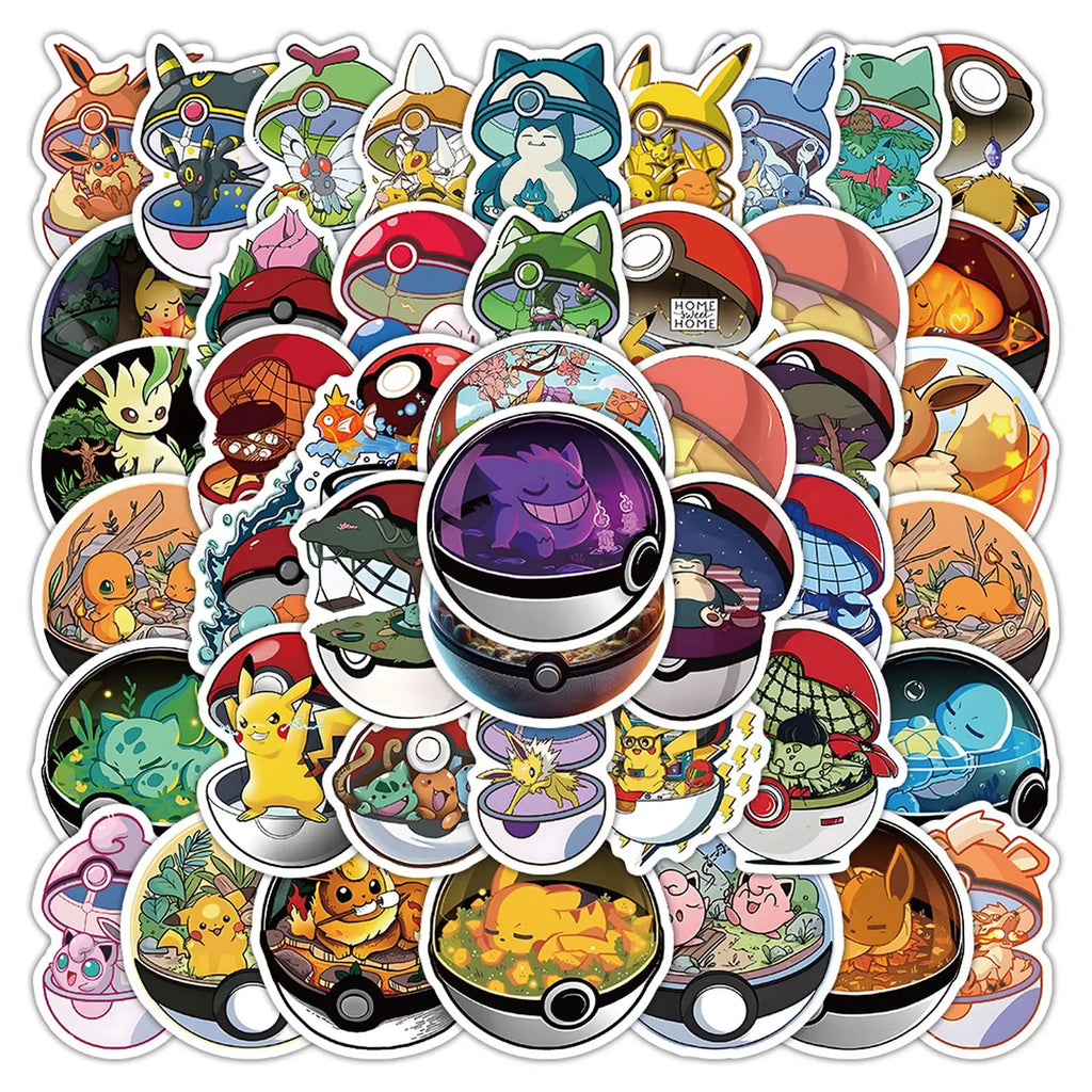 Poké Ball Pikachu Sticker Pack – Cute Decals